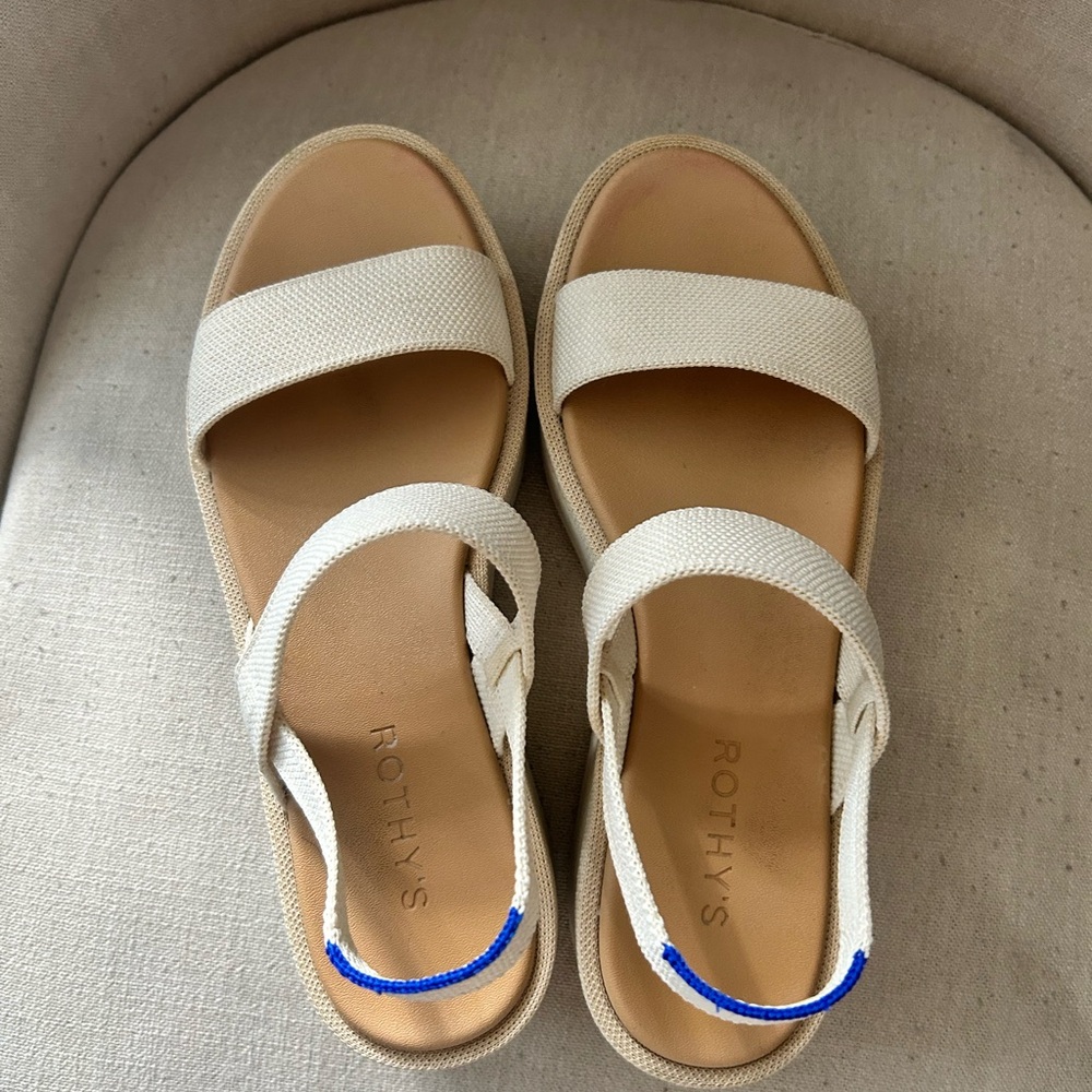 Rothy's Cream Minimalist Slide Sandals